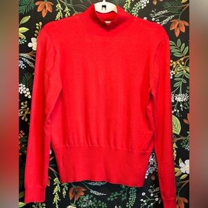 J. Crew Mockneck silk-blend sweater with ribbed trim Size Small Green